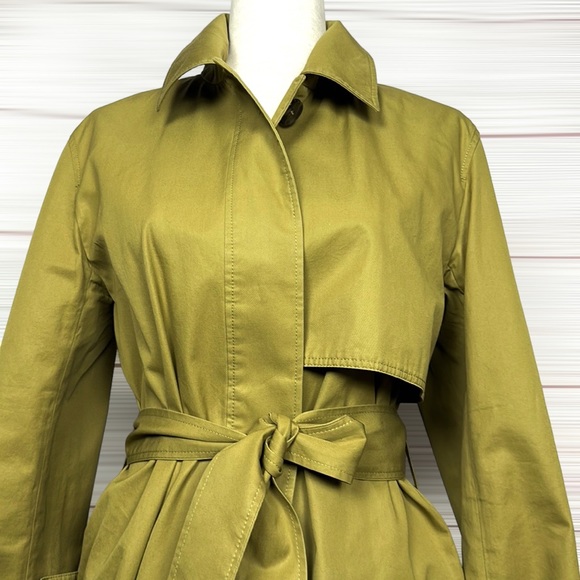 CLOSET CLEAR OUT! Offers welcome! COS Olive Cotton Twill Trench Coat Belted - Picture 6 of 16